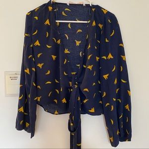 Zara Banana Wrap Shirt XS